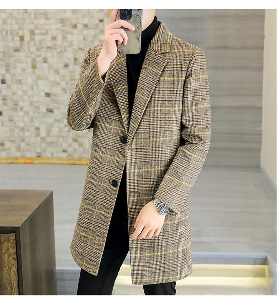 ジャケット・アウター LIDNM wool check trench coat Women's Gray Check Wool Trench Coat | ME+EM